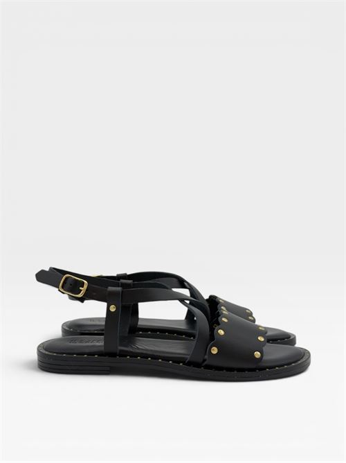 Sandali neri con borchie e cinturino da donna IL LACCIO | 26031PELLENERO